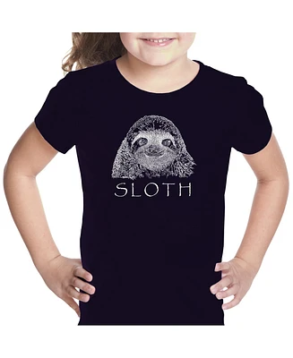 Girl's Word Art T-shirt - Sloth