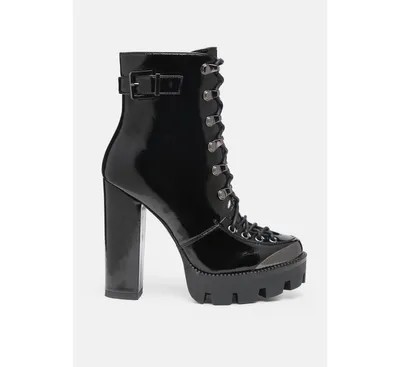 Lobra High Heel Lace Up Ankle Boots