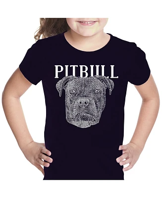 Girl's Word Art T-shirt - Pitbull Face