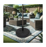 Mondawe 22" inch Fillable Round Plastic Market Umbrella Base Weight Stand, Black