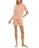 Derek Heart Women's 2-Pc. Printed Short Pajamas Set