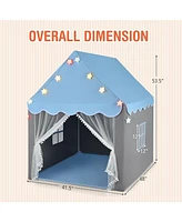 Kids Playhouse Tent with Star Lights and Mat