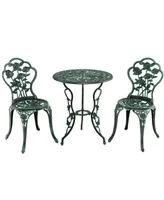 Vebreda Outdoor Cast Aluminum Patio Furniture Set with Rose Design