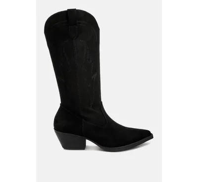 Womens ginni embroidered calf boots