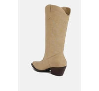 Womens ginni embroidered calf boots