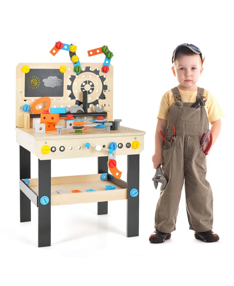 Pretend Play Workbench with Tools Set and Realistic Accessories