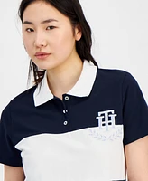 Tommy Hilfiger Women's Logo Applique Colorblocked Polo Shirt