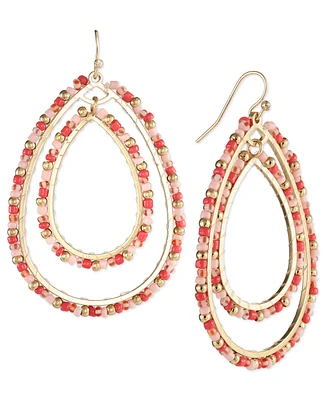 Style & Co Mixed-Metal Crystal Double Oval Earrings, Created for Macy's