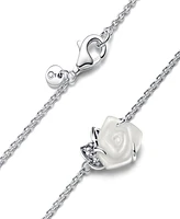 Pandora White Rose Bloom Collier Necklace in Sterling Silver