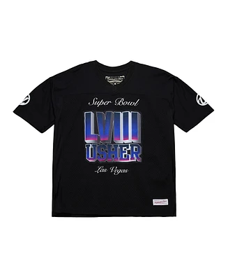 Men's and Women's Mitchell & Ness Black Usher Super Bowl Lviii Collection Triple 7 Legacy Jersey