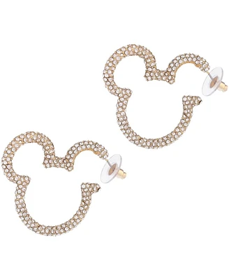 Women's Baublebar Mickey Mouse Pave Essential Hoop Earrings - Gold