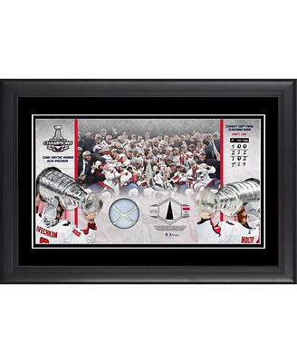 Washington Capitals 2018 Stanley Cup Champions Framed 10" x 18" Collage Second Edition with a Piece of Game-Used Puck & Net - Limited Edition of 500