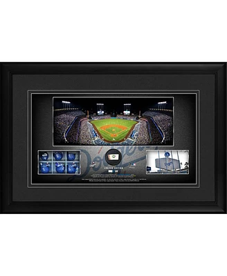 Los Angeles Dodgers Framed 10" x 18" Stadium Panoramic Collage with a Piece of Game-Used Baseball - Limited Edition of 500