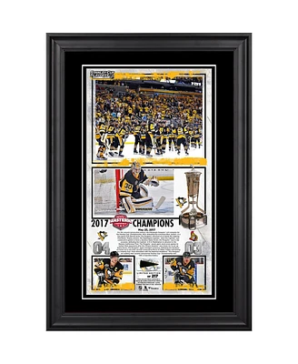Pittsburgh Penguins Framed 10" x 18" 2017 Nhl Eastern Conference Champions Collage with a Piece of Game-Used Puck - Limited Edition of 217