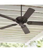 52" Orb Industrial Rustic Indoor Outdoor Ceiling Fan Oil Rubbed Bronze Brown Wet Rated for Patio Exterior House Home Porch Gazebo Garage Barn