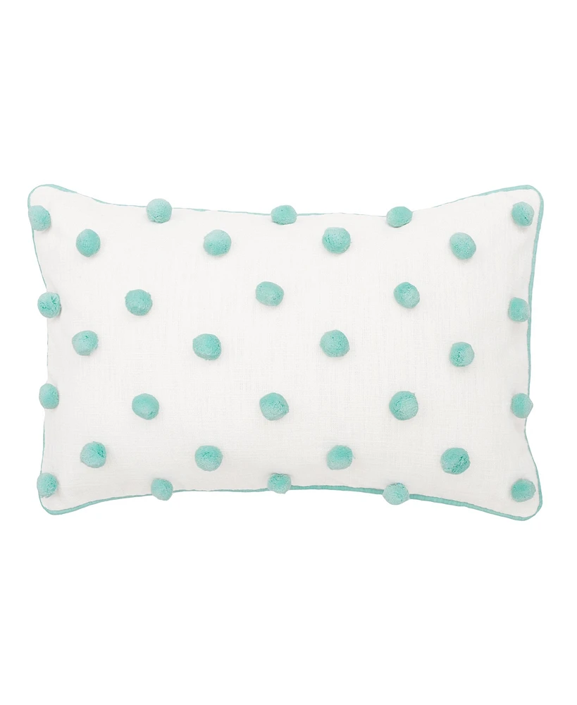 carol & frank 14" x 22" Surf Dot Rectangle Oblong Tufted Accent Throw Pillow