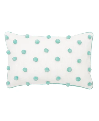 carol & frank 14" x 22" Surf Dot Rectangle Oblong Tufted Accent Throw Pillow