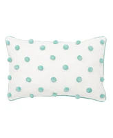 carol & frank 14" x 22" Surf Dot Rectangle Oblong Tufted Accent Throw Pillow