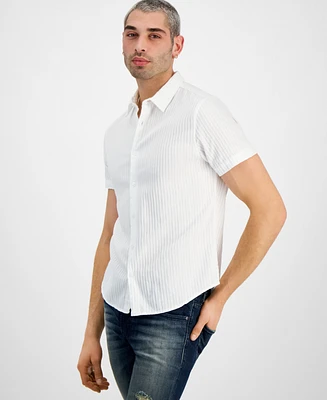 Guess Men's Folded-Collar Pillar Dobby Shirt