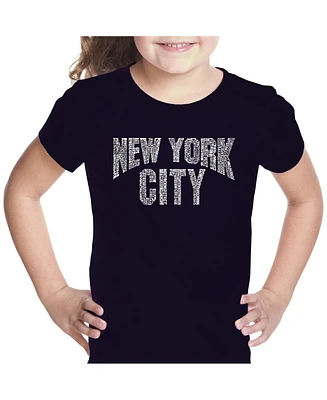 Girl's Word Art T-shirt - Nyc Neighborhoods