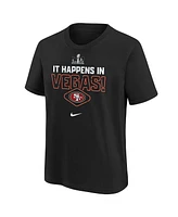 Big Boys Nike Black San Francisco 49ers Super Bowl Lviii Team Logo Lockup T-shirt