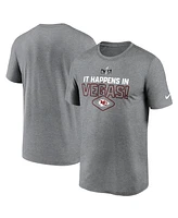 Men's Nike Heather Gray Kansas City Chiefs Super Bowl Lviii Logo Lockup T-shirt