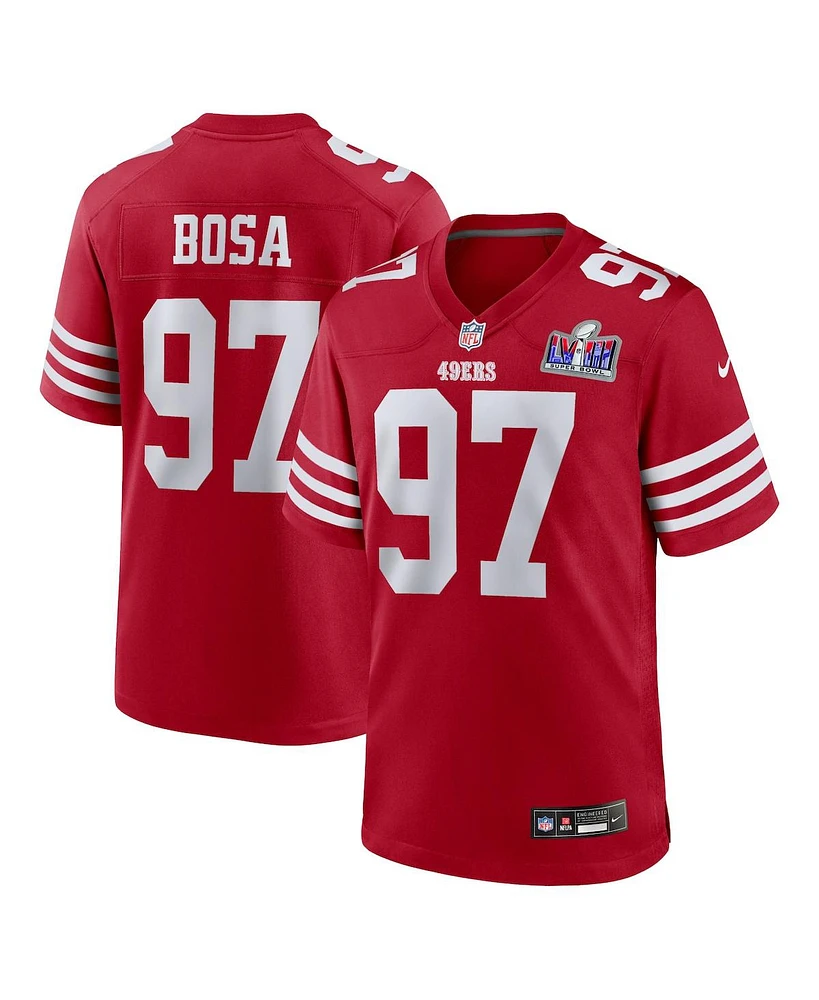 Men's Nike Nick Bosa Scarlet San Francisco 49ers Super Bowl Lviii Game Jersey