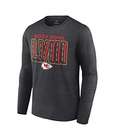 Men's Fanatics Heather Charcoal Kansas City Chiefs Super Bowl Lviii Local Team Long Sleeve T-shirt