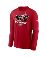 Men's Nike Scarlet San Francisco 49ers 2023 Nfc Champions Iconic Long Sleeve T-shirt