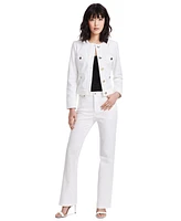 Anne Klein Women's Collarless Denim Jacket