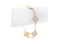 Mother of Pearl Clover Station Bracelet