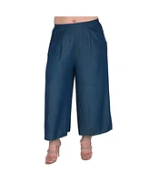 Women's Plus Size Wide-Leg Crop Palazzo Gaucho Pants