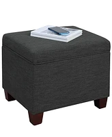 Convenience Concepts 21.75" Faux Linen Madison Storage Ottoman