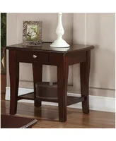 Simplie Fun Modern Wooden Brown 1 Piece End Table Living Room Sofa Side Table