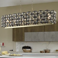 Modern Champagne Gold Oval Crystal Ceiling Chandelier Luxury Home Decor Light Fixture