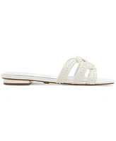 Aldo Women's Lilu Pearl Crisscross Strappy Slide Flat Sandals