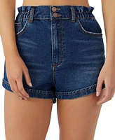 O'Neill Juniors' Tasia Rigid Paperbag-Waist Jean Shorts