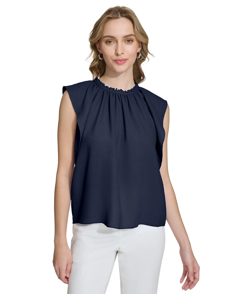 Calvin Klein Women's Ruffled Cap Sleeve Top