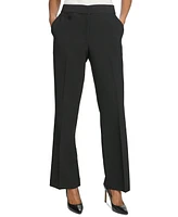 Karl Lagerfeld Women's Mid-Rise Crease-Front Bootcut Pants