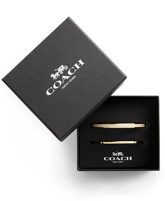 Coach Faux Stone Enamel Signature Bangle Bracelet Set