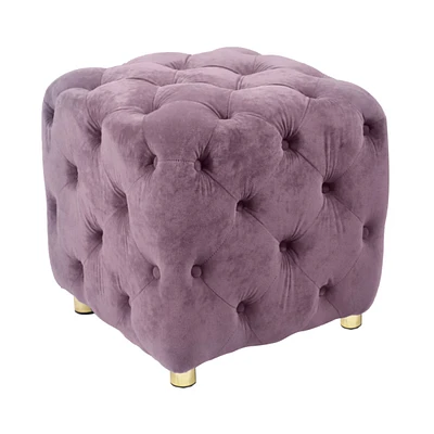 Simplie Fun Modern Velvet Upholstered Ottoman, Exquisite Small End Table, Soft Footstool, Dressing Makeup Chair, Comfortable Seat For Living Room