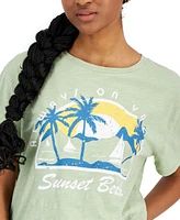 Grayson Threads, The Label Juniors' Sunset Beach Cotton Short-Sleeve T-Shirt