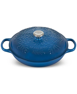 Le Creuset Cast Iron Braiser with Embossed Olive Branch, 3.5 Qt