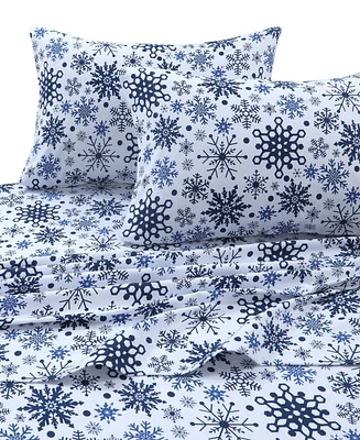 Tribeca Living Holiday Printed Cotton Flannel Extra Deep -Pc. Sheet Set