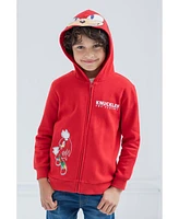 Sega Sonic the Hedgehog Shadow Knuckles Fleece Zip Up Hoodie Toddler| Child Boys