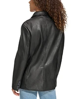 Levi's Women's Single-Breasted Faux-Leather Blazer