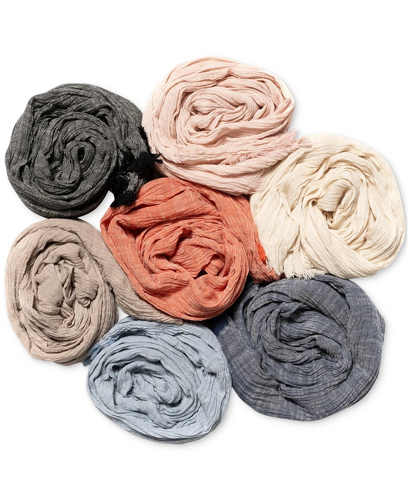 Style & Co Women's Textured Linen-Look Scarf, Created for Macy's