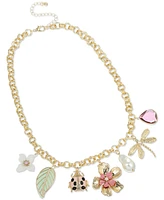 Macy's Flower Show Gold-Tone Charm Necklace, Created for Macy's