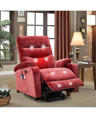 Simplie Fun Electric Power Lift Recliner Chair With Massage And Heat For Elderly, 3 Positions, 2 Side Pockets