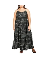 Plus Aylin Tier Animal Print Maxi Dress